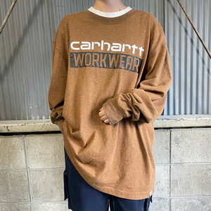 Carhartt カーハート ORIGINAL FIT WORKWEAR” ロゴプリント ロングTシャツ メンズL