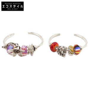 【美品】TROLLBEADS トロールビーズ 925S ガラス/シルバービーズ・スペーサー・バングル 計14点