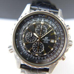 C278T【本物保証】 CASIO EDIFICE EF-527D メンズ クォーツ クロノグラフ 腕時計 ステンレス レザーバンド