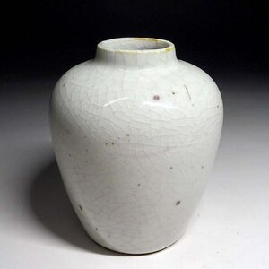 緑屋s■ 中国古玩　哥窯　白磁　花瓶 壺　壷　唐物 時代物　i9/11-6876/5-3#60