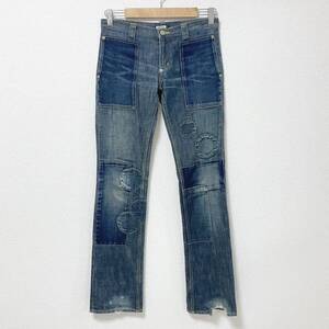 2001AW UNDERCOVER D.A.V.F 宝飾期 サークル パッチワーク デニムパンツ Sサイズ アンダーカバー DAVF VINTAGE archive 1804