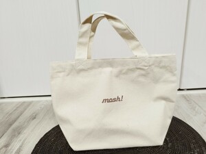 匿名配送】水濡れ防止】未使用　MOSH! 帆布　ランチトートバッグ　お散歩ミニトートバッグ　生成り