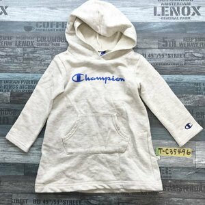 Champion チャンピオン キッズ ビッグロゴ スウェットワンピースパーカー 100 ライトグレー