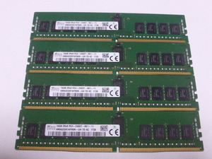 メモリ サーバーパソコン用 SK hynix DDR4-2400 (PC4-19200) ECC Registered 16GBx4枚 合計64GB 起動確認済です HMA82GR7AFR8N-UH⑤