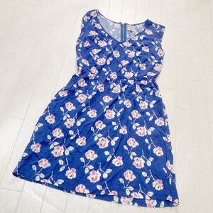 3950☆ HILFIGER DENIM ヒルフィガー デニム トップス ノースリーブワンピース カジュアル レディース S ブルー 柄