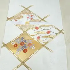 【新品未使用】帯　オフホワイト地に金糸×銀糸×小花刺繡