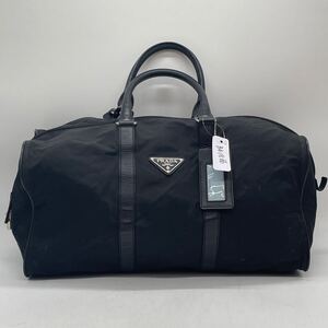 ⑧BN1866□PRADA プラダ ボストンバッグ トラベルバッグ 三角ロゴ ブラック 鍵 ネームタグ付き