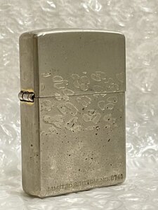 【 ZIPPO 】 2000年2月製 ジッポ ライター LIMITED EDITION NO.0748 刻印あり ■ ロック柄 インナー金色メッキ ■ 松1201