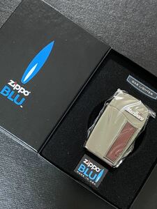 zippo BLU Marllboro 限定品 立体メタル マルボロ 希少モデル ② GAS LIGHTER 専用ケース 取扱説明書付き