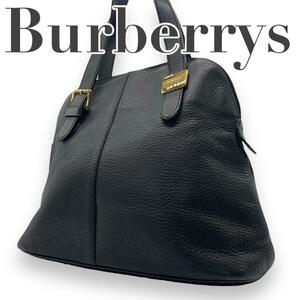 美品　Burberry バーバリー　s39 ハンドバッグ　レザー　ブラック　黒