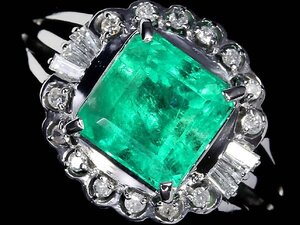 KZ13716T【1円～】新品【RK宝石】≪Emerald≫ 華やかグリーン!! 極上エメラルド 大粒2.33ct 極上ダイヤモンド Pt900 高級リング ダイヤ