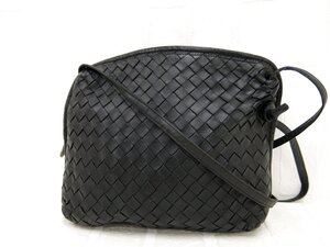 ◆美品◆BOTTEGA VENETA ボッテガ ヴェネタ◆イントレチャート◆カーフ レザー 本革◆ショルダー バッグ◆黒 G金具◆ヴィンテージ◆A9486