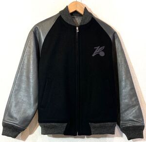 VARSITY JACKET！本革レザースタジャン！バーシティジャケット！ブラック！グレー！黒！灰