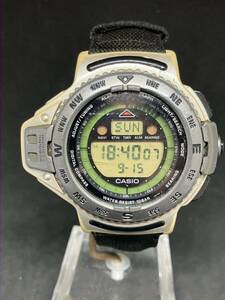 【超激レア！】CASIO GEAR WATCH OUTDOOR ギアウォッチアウトドア CPW-210デジタルコンパス プロトレックベースモデル 緑豆球 ジャンク扱い