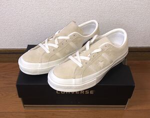 新品 CONVERSE STAR&BARS SUEDE 1CL825 23.5cm コンバース スター＆バーズ スエード ベージュ ホワイト 肌色 白 ジャックスター ワンスター