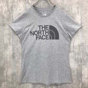 【1円スタート】新品 タグ付き THE NORTH FACE ノースフェイス ロゴTシャツ レディース S ハーフドーム 定番 グレー 正規品 US限定 NT-047