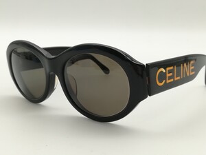 希少 ヴィンテージ CELINE セリーヌ サングラス メガネ 度入り ブラック ロゴ ゴールド CLF-632 フレーム 送料無料