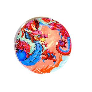 現代水墨画家 絵師白道　「Pinky Dragon」丸缶バッジ　　5.5㎝　龍　アクセサリー　バッジ