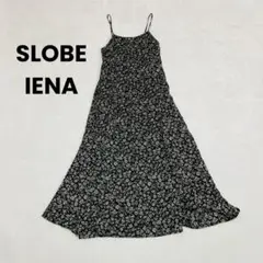 SLOBE IENA　スローブイエナ　黒 小花柄　ロングキャミワンピース　フリー