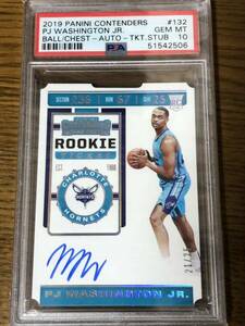 2019-20 Contenders Season Ticket Stub /25 PJ Washington Jr PSA10 Rookie Auto RC