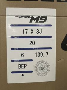 レイズ TEAM DAYTONA M9 17 8.0J +20 6H-139.7　BEPカラー 4本セット 新品 送料無料 沖縄県 離島は別途手数料がかかります