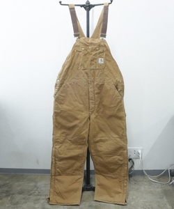 I118 2000年代製 CARHARTT カーハート ダック オーバーオール■00s 約XLサイズ 中綿 ダブルニー ワーク サロペット ブラウン 古着 激安 