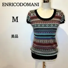 【美品】ENRICODOMANI トップス ニット セーター 半袖  レディース