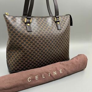 1円 CELINE セリーヌ 黒マカダム柄 PVC×レザー ハンドバッグ トートバッグ トリオンフ　金具　マカダム　ブラゾン トリオンフ 正規品本物