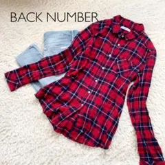 BACK NUMBER バックナンバー　チェック柄コットンシャツ　サイズL