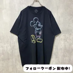 古着 used　Disney　ディズニー　半袖プリントTシャツ　黒　ブラック　Mickey　ミッキーマウス　オーバーサイズ