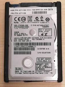 HITACHI 320GB 2.5インチ SATA HDD HTS723232A7A364 7mm