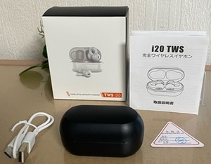 送料無料！良品！i20 TWS 完全ワイヤレスイヤホン Bluetooth ブルートゥース インイヤー 空気伝導 オーディオ　ブラック黒色