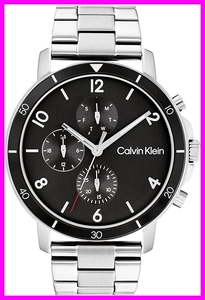 【カルバンクライン CALVIN KLEIN 】ブラック文字盤 シルバー ステンレススチール クォーツ 25200067