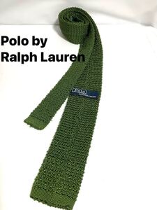  Polo byRalph Lauren ポロラルフローレン ニットネクタイ ニットタイ ボウタイ グリーン系　送料185円（追跡付）〜　ブランドネクタイ