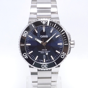 オリス ORIS アクイス デイト 01 733 7730 4135 ネイビー文字盤 メンズ ダイバーウォッチ オートマチック【中古】【程度A+】【美品】