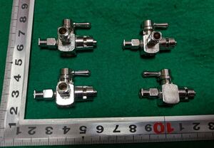 【中古・送料無料】2種4個セット！ストップコックバルブ ST-1ｘ3個（3方コック）ST-12ｘ1個（2方コック） 真鍮・クロムメッキ