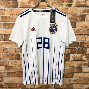 タグ付き新品！adidas アディダス × 横浜サッカーチーム メンズ ロゴプリント 半袖Tシャツ S 白