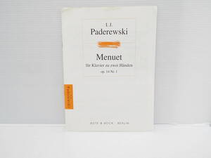 【送料無料】★楽譜★パデレフスキ　Paderewski★Menuet　Op.14　Nr.1★【匿名配送】★