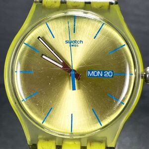 SWATCH スウォッチ LIME REBEL SUOG702 腕時計 アナログ クオーツ 3針 カレンダー グリーン文字盤 新品電池交換済み 動作確認済み