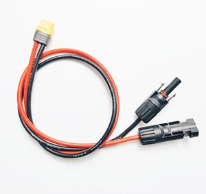 XT60-MC4充電ケーブル 1m 12AWG ソーラーパネル ポータブル電源用XT60ポート 太陽光発電