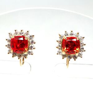 1円〜!!ソ付き!!《K18 サファイア/天然ダイヤモンドイヤリング》J 約4.3g sapphire diamond earring jewelry EE1/EE5 E173