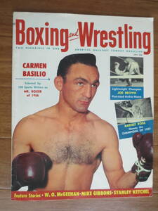 【アメリカ雑誌】『Boxing and Wrestling （ボクシング＆レスリング）』1957年1月号 カルメン・バジリオ。ルー・テーズ。ほか