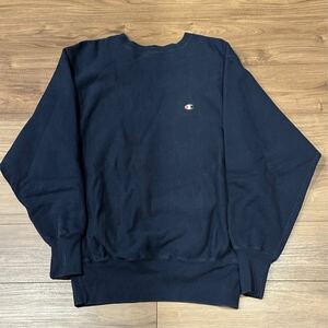 Champion REVERSE WEAVE チャンピオン リバースウィーブ スウェット　ネイビー　サイズXL 刺繍タグ ビンテージ 無地 90s