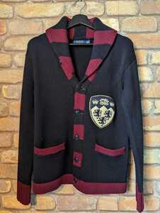 ☆希少☆PoloRalphLauren ポロラルフローレン ショールカラーレタードカーディガン Mサイズ ニットセーター レア 00s vintage cardigan