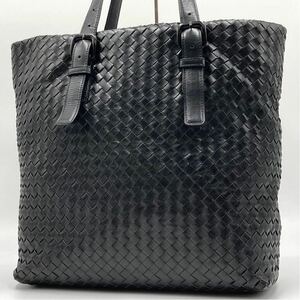 定価50万!!! 美品!!! BOTTEGA VENETA ボッテガヴェネタ トートバッグ ハンド メンズ ビジネス 肩掛け イントレチャート A4収納 ブラック