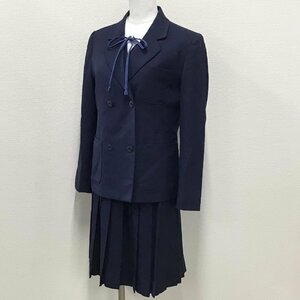 O604/T1015(中古)関東方面 女子制服5点 /指定品/160A/M/W66/ブレザー/ベスト/吊りスカート/紐リボン/OLIVEdesOLIVE/冬服/学生服/卒業生品