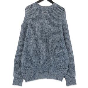 YOKE ヨーク ニット YK21SS0224S LARGE MESHED CREW NECK RIB KNIT メッシュ クルーネック コットン FOG BLUE 2 71010229