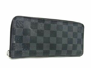 1円■美品■ LOUIS VUITTON ルイヴィトン N63095 ダミエグラフィット ジッピーウォレット ヴェルティカル ラウンドファスナー BG9119