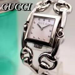 GUCCI シニョーリア 12Pダイヤ ホワイトシェル レディース腕時計 448