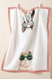 アンソロポロジー 　Anthropologie タオル・スパーテルセット　Amy Heitman Cat Dog　フレンチブルドッグ　クリスマスギフト　日本未入荷